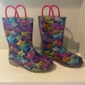 Little Girls Light Up Rain Boots - Sz 10